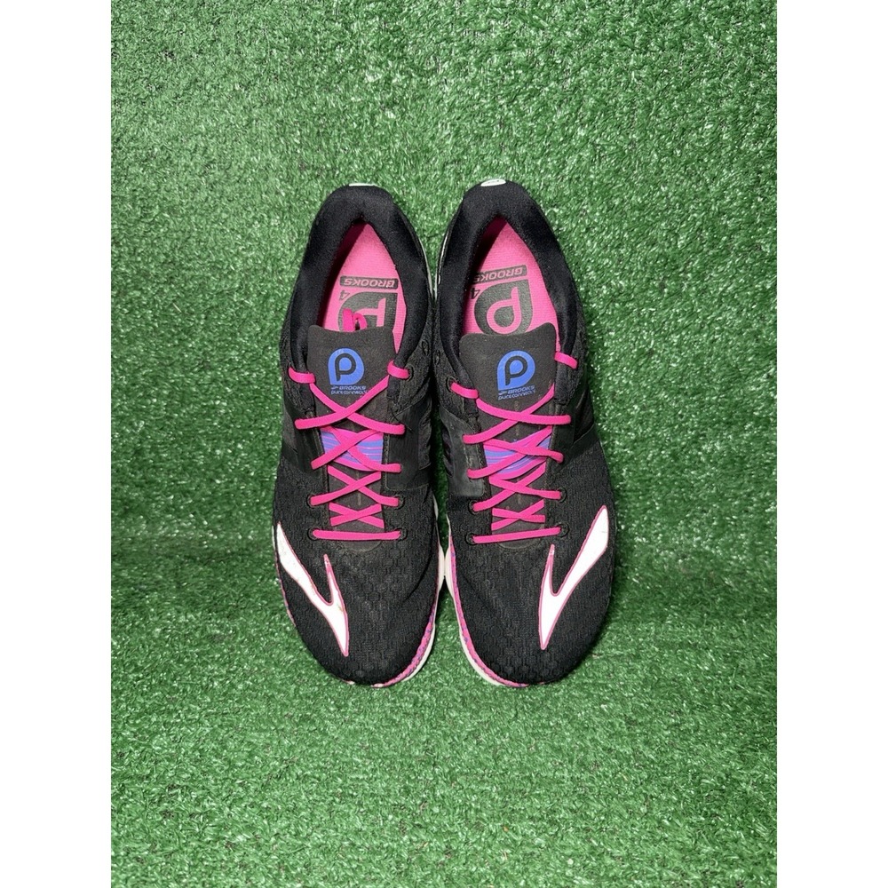 Brooks Womens Size 10 Pure Connect 4 Black Pink Running Shoes Comfort Sneakers - Picture 5 of 9